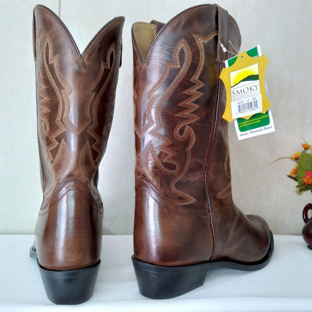XWIDE Smoky Mountain Mens Western Cowboy Boot, Denver sz 10.5 EE 14 EE Brown NIB - Picture 2 of 16